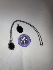 Bling Oval Pendant and Necklace