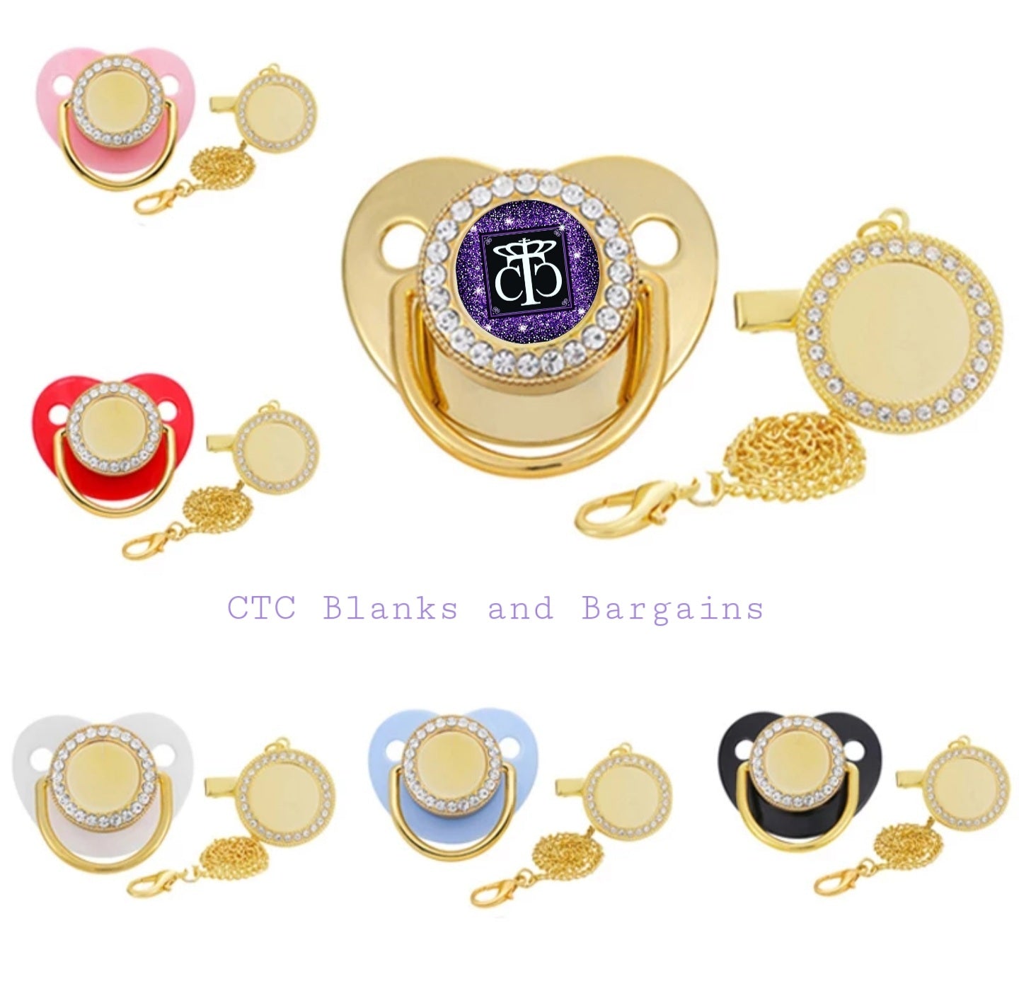 CLEARANCE CLOSEOUT* Bling Pacifier Sublimation Keepsakes
