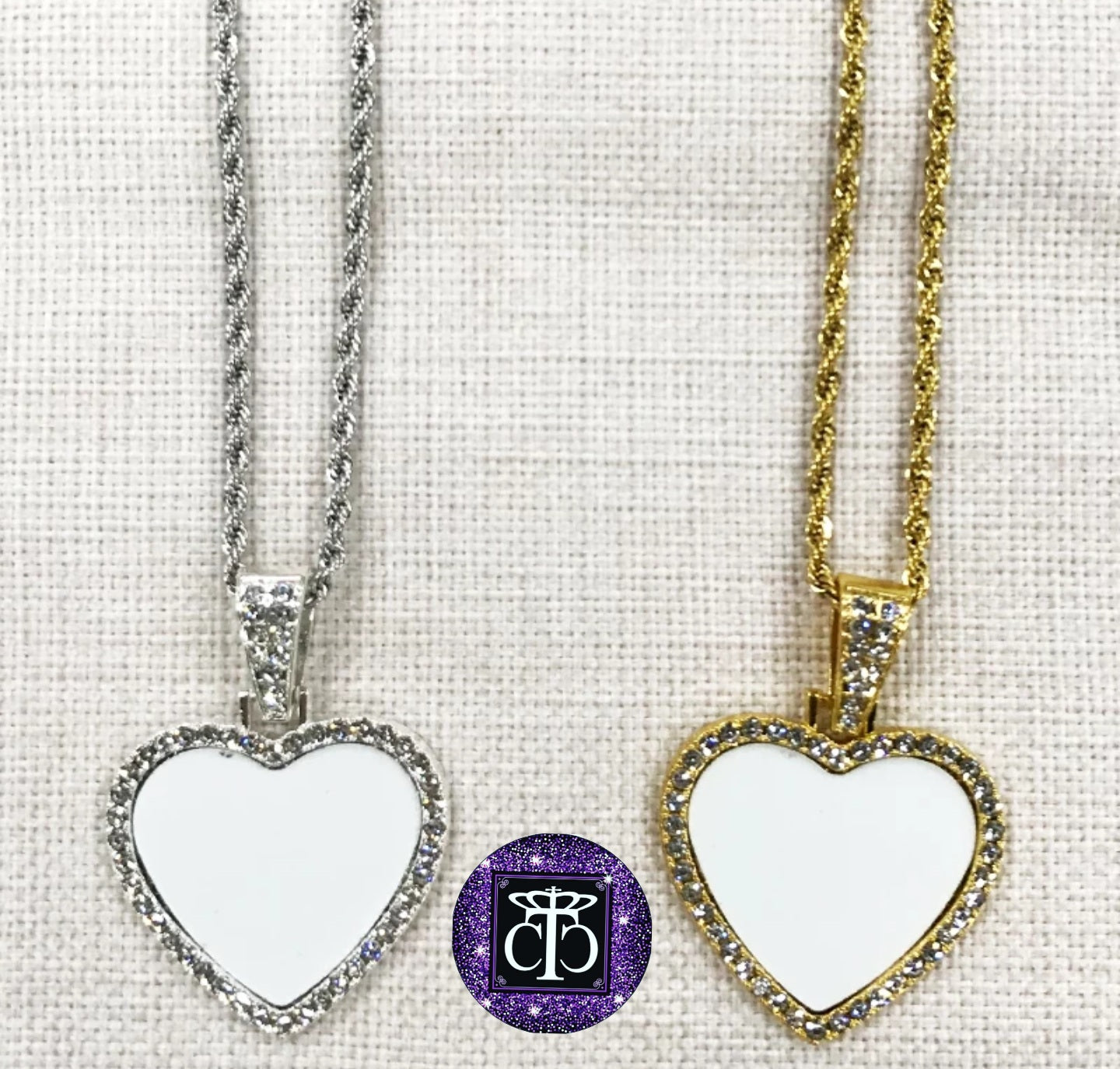 Bling Heart Pendant and Necklace