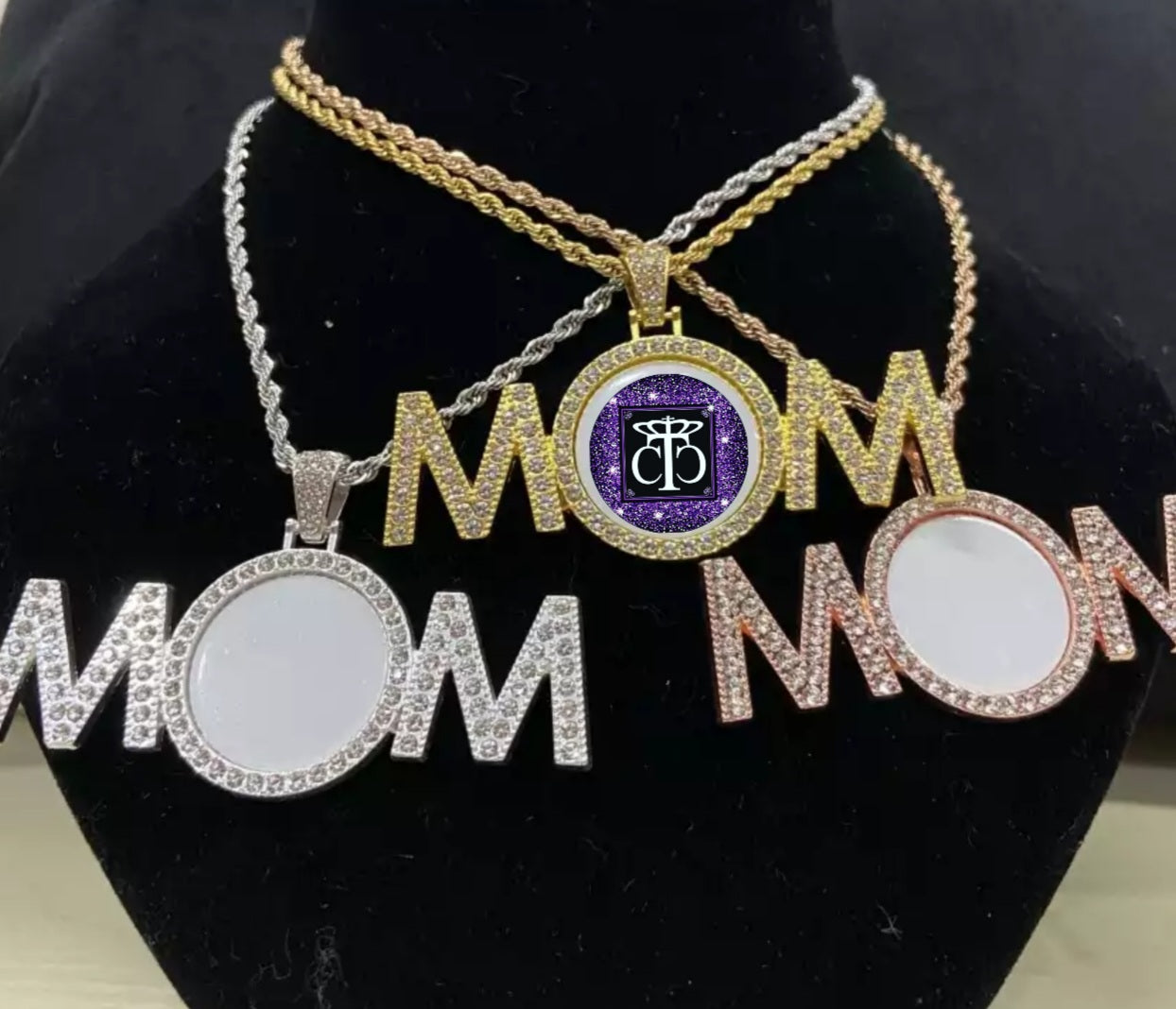 Bling MOM Pendant and Necklace