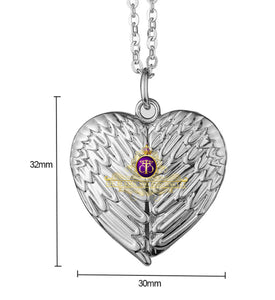 Open Heart Angel Wing Necklace