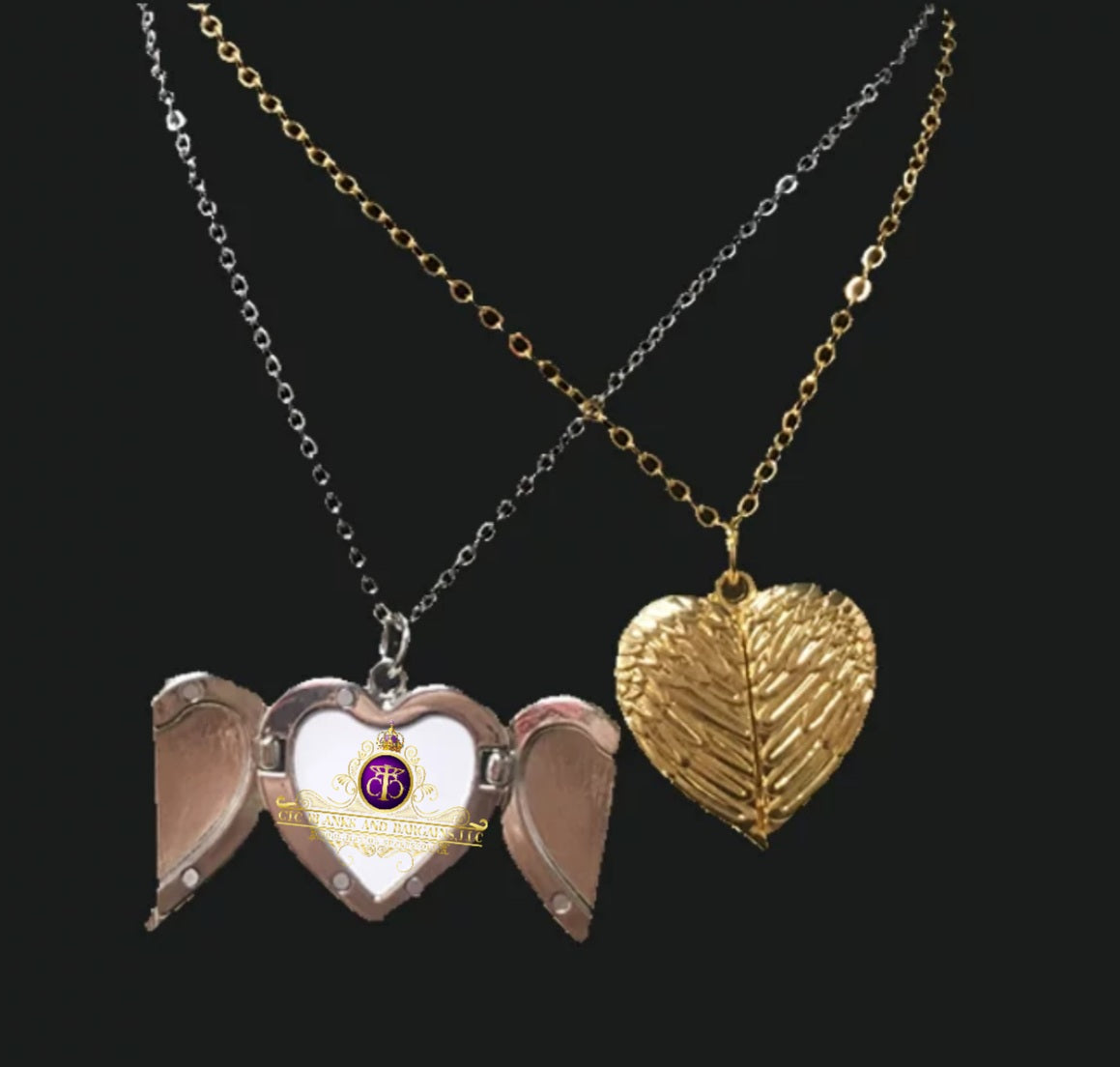 Open Heart Angel Wing Necklace
