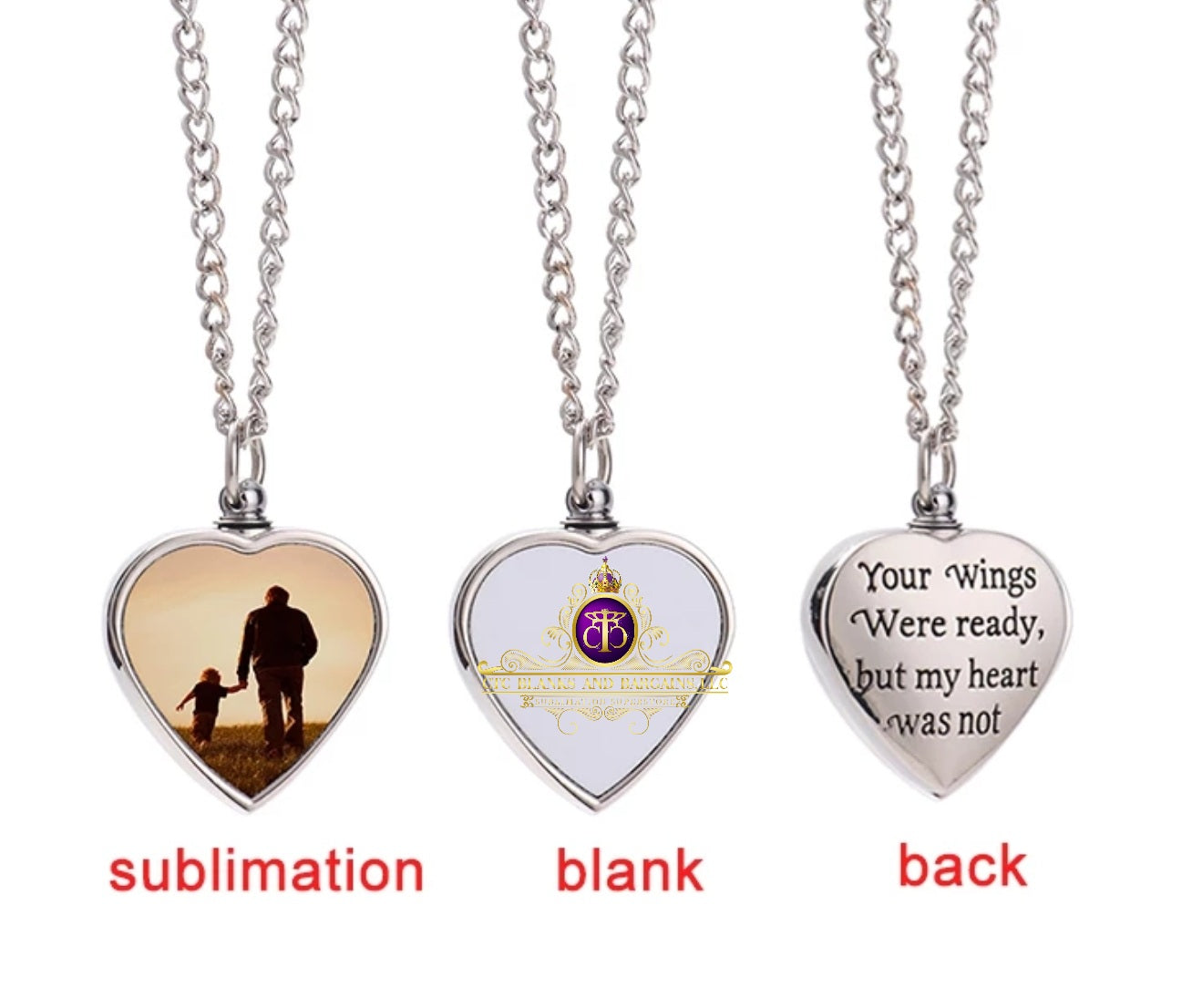 Urn Heart Pendant and Necklace Set