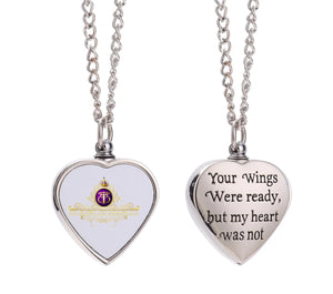 Urn Heart Pendant and Necklace Set